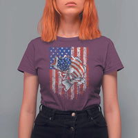 Funny Bass Fish Fishing Vintage American Flag Patriotic T Shirt For Women - Wonder Print Shop