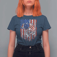 Funny Bass Fish Fishing Vintage American Flag Patriotic T Shirt For Women - Wonder Print Shop