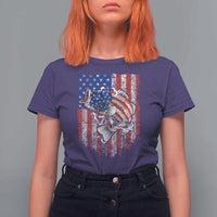 Funny Bass Fish Fishing Vintage American Flag Patriotic T Shirt For Women - Wonder Print Shop