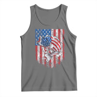 Funny Bass Fish Fishing Vintage American Flag Patriotic Tank Top - Wonder Print Shop