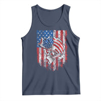 Funny Bass Fish Fishing Vintage American Flag Patriotic Tank Top - Wonder Print Shop