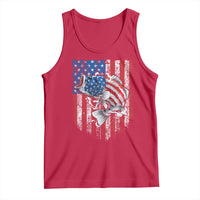 Funny Bass Fish Fishing Vintage American Flag Patriotic Tank Top - Wonder Print Shop