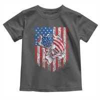 Funny Bass Fish Fishing Vintage American Flag Patriotic Toddler T Shirt - Wonder Print Shop