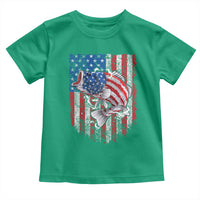 Funny Bass Fish Fishing Vintage American Flag Patriotic Toddler T Shirt - Wonder Print Shop