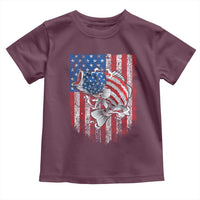 Funny Bass Fish Fishing Vintage American Flag Patriotic Toddler T Shirt - Wonder Print Shop