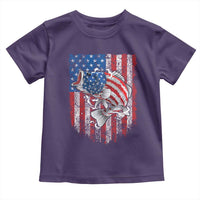 Funny Bass Fish Fishing Vintage American Flag Patriotic Toddler T Shirt - Wonder Print Shop