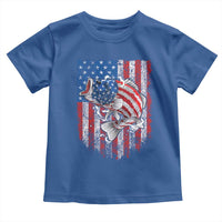 Funny Bass Fish Fishing Vintage American Flag Patriotic Toddler T Shirt - Wonder Print Shop