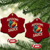 Funny Awesome Sauce Rooster Ceramic Ornament Vintage Retro Chicken - Wonder Print Shop