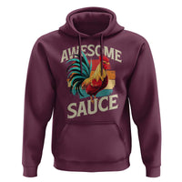 Funny Awesome Sauce Rooster Hoodie Vintage Retro Chicken - Wonder Print Shop