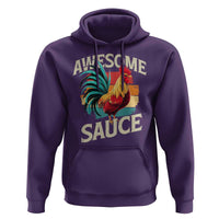 Funny Awesome Sauce Rooster Hoodie Vintage Retro Chicken - Wonder Print Shop