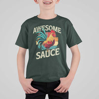 Funny Awesome Sauce Rooster T Shirt For Kid Vintage Retro Chicken - Wonder Print Shop