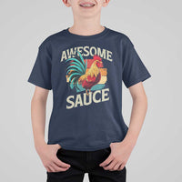 Funny Awesome Sauce Rooster T Shirt For Kid Vintage Retro Chicken - Wonder Print Shop