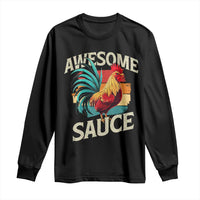 Funny Awesome Sauce Rooster Long Sleeve Shirt Vintage Retro Chicken - Wonder Print Shop