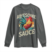 Funny Awesome Sauce Rooster Long Sleeve Shirt Vintage Retro Chicken - Wonder Print Shop