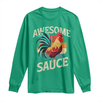 Funny Awesome Sauce Rooster Long Sleeve Shirt Vintage Retro Chicken - Wonder Print Shop