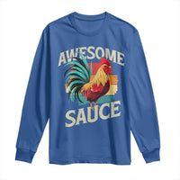 Funny Awesome Sauce Rooster Long Sleeve Shirt Vintage Retro Chicken - Wonder Print Shop