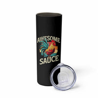 Funny Awesome Sauce Rooster Skinny Tumbler Vintage Retro Chicken - Wonder Print Shop