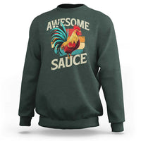 Funny Awesome Sauce Rooster Sweatshirt Vintage Retro Chicken - Wonder Print Shop