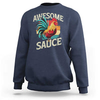 Funny Awesome Sauce Rooster Sweatshirt Vintage Retro Chicken - Wonder Print Shop