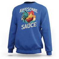 Funny Awesome Sauce Rooster Sweatshirt Vintage Retro Chicken - Wonder Print Shop