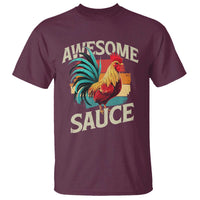 Funny Awesome Sauce Rooster T Shirt Vintage Retro Chicken - Wonder Print Shop