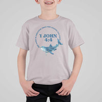 Whale Shark Lover T Shirt For Kid 1 John 4:4 Inspired Style Christian Aesthetic Ocean Animal - Wonder Print Shop