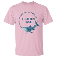 Whale Shark Lover T Shirt 1 John 4:4 Inspired Style Christian Aesthetic Ocean Animal - Wonder Print Shop