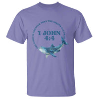 Whale Shark Lover T Shirt 1 John 4:4 Inspired Style Christian Aesthetic Ocean Animal - Wonder Print Shop