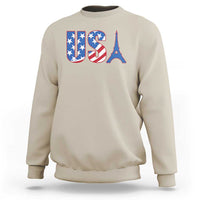 French-American Heritage Month Sweatshirt USA Eiffel Tower Paris Holiday Souvenir - Wonder Print Shop