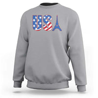 French-American Heritage Month Sweatshirt USA Eiffel Tower Paris Holiday Souvenir - Wonder Print Shop