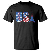 French-American Heritage Month T Shirt USA Eiffel Tower Paris Holiday Souvenir - Wonder Print Shop