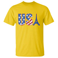 French-American Heritage Month T Shirt USA Eiffel Tower Paris Holiday Souvenir - Wonder Print Shop
