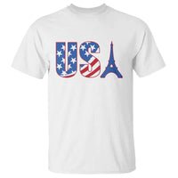 French-American Heritage Month T Shirt USA Eiffel Tower Paris Holiday Souvenir - Wonder Print Shop