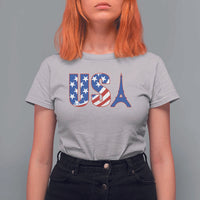 French-American Heritage Month T Shirt For Women USA Eiffel Tower Paris Holiday Souvenir - Wonder Print Shop