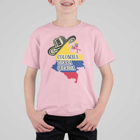 Funny Colombia Tierra Querida T Shirt For Kid Colombian Flag Sombrero Vueltiao Maracas - Wonder Print Shop