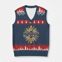 Native American Heritage Month V-Neck Knit Sweater Vest Indigenous Pride Feathers - Wonder Print Shop