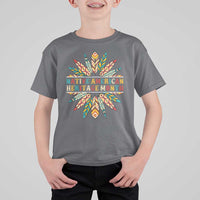 Native American Heritage Month T Shirt For Kid Indigenous Pride Feathers - Wonder Print Shop
