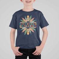 Native American Heritage Month T Shirt For Kid Indigenous Pride Feathers - Wonder Print Shop