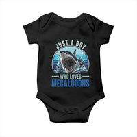 Just A Boy Who Loves Megalodons Baby Onesie Megalodon Shark Lover Retro Graphic