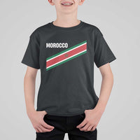 Morocco Moroccan Flag T Shirt For Kid Green Star Maroc Stripes