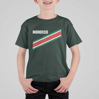 Morocco Moroccan Flag T Shirt For Kid Green Star Maroc Stripes