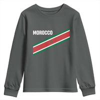 Morocco Moroccan Flag Youth Sweatshirt Green Star Maroc Stripes