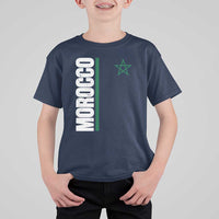Morocco Green Star Flag Patriotic Moroccan Pride T Shirt For Kid