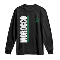 Morocco Green Star Flag Patriotic Moroccan Pride Long Sleeve Shirt
