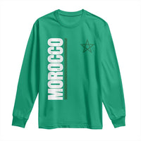 Morocco Green Star Flag Patriotic Moroccan Pride Long Sleeve Shirt