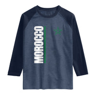 Morocco Green Star Flag Patriotic Moroccan Pride Raglan Shirt