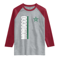 Morocco Green Star Flag Patriotic Moroccan Pride Raglan Shirt