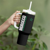 Morocco Green Star Flag Patriotic Moroccan Pride Tumbler With Handle