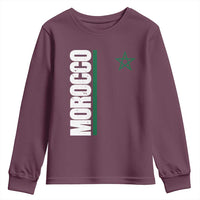 Morocco Green Star Flag Patriotic Moroccan Pride Youth Sweatshirt