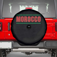 Proud Moroccan Vintage Marocco Flag Green Stripes Spare Tire Cover